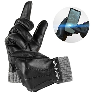 Touchscreen Winter Leather Gloves for Man